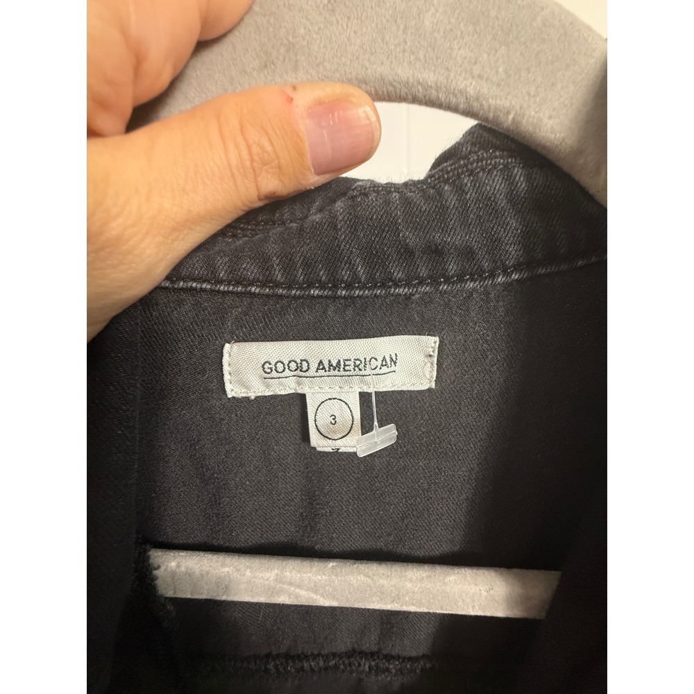 Good American Fit For Success Jumpsuit Washed Black Denim Utility GJS554 Size 3 - Picture 3 of 7